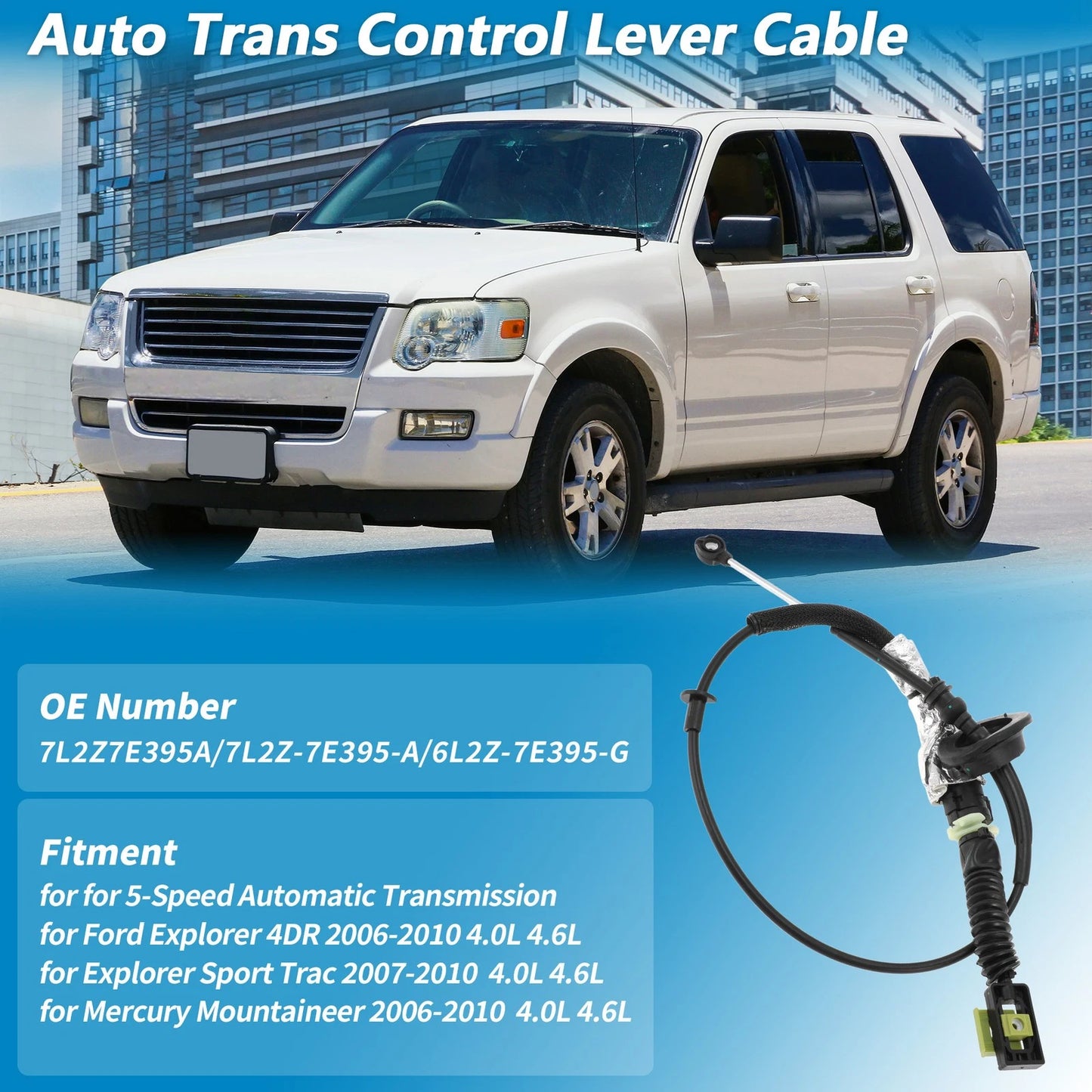 Auto Trans Gear Shift Cable for Ford Explorer, Explorer Sport Trac (2002-2005)