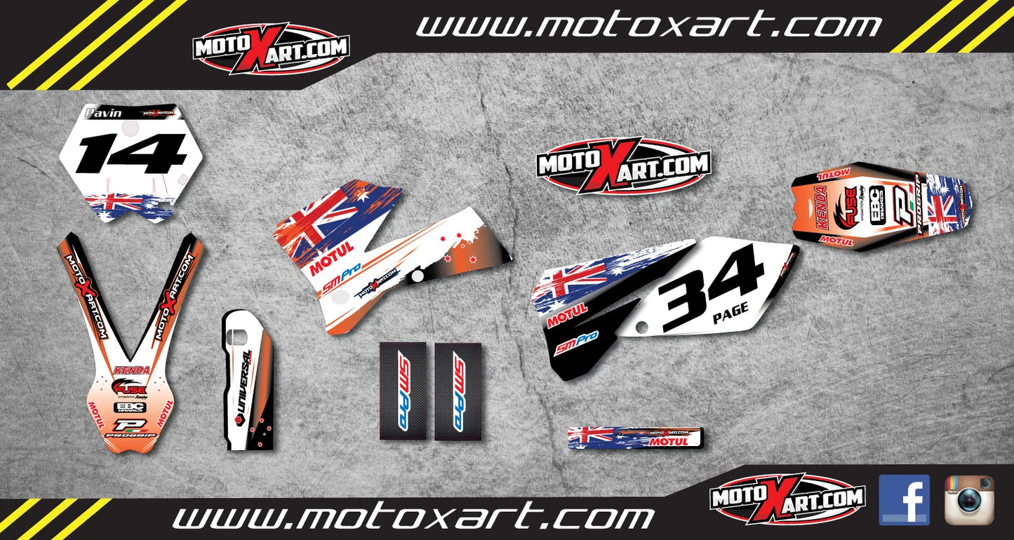AUSSIE PRIDE Custom Graphic Kit for KTM SX SXF (2003-2004) Stickers