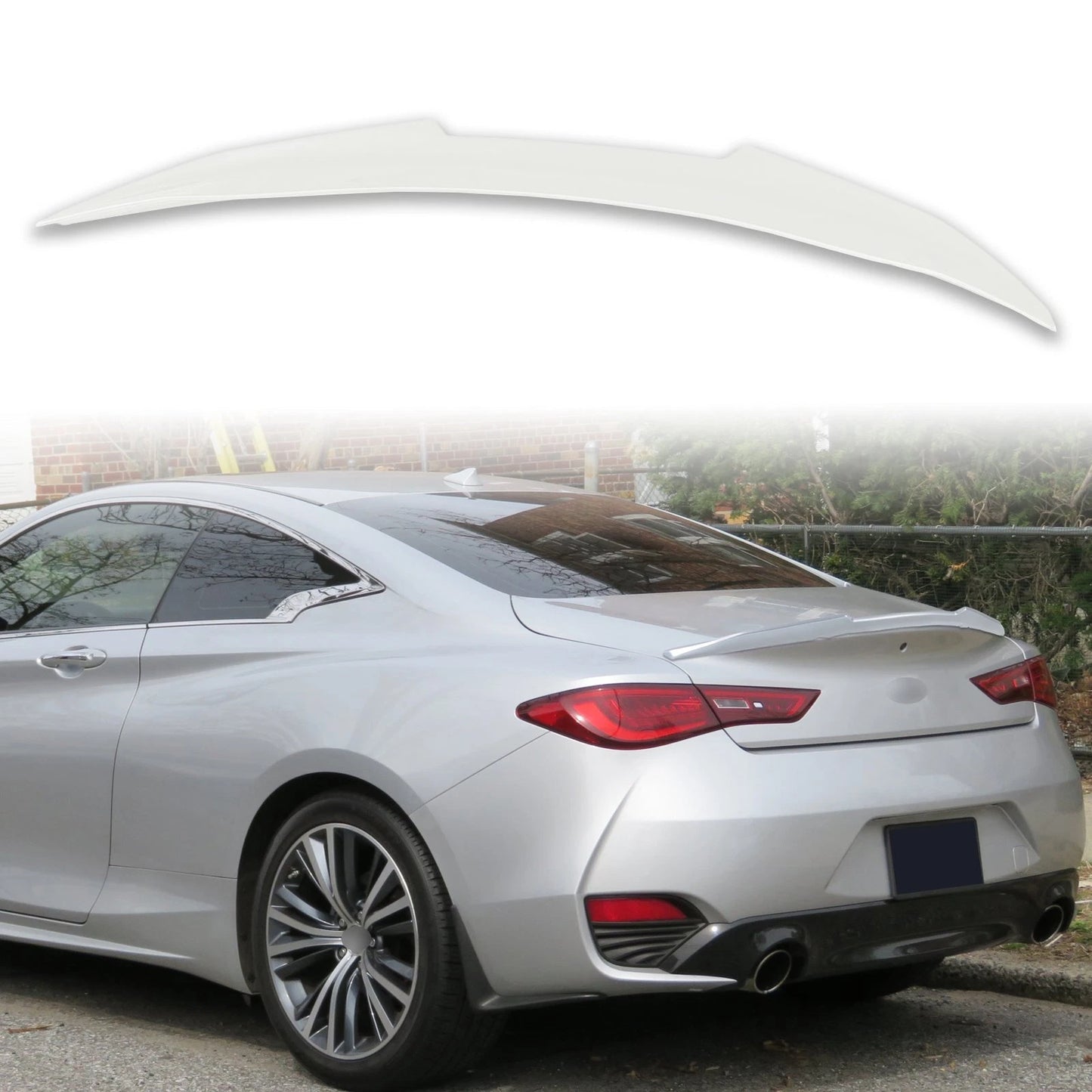 ABS Boot Spoiler for Infiniti Q60 V37 Majestic White (2017-2023)