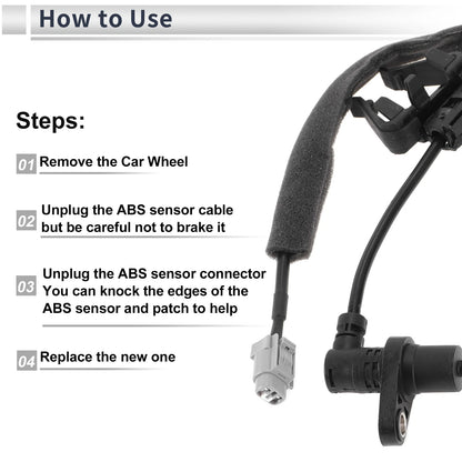 ABS Wheel Speed Sensor for Toyota Sienna (2004-2010) - Front Right 1 x Sensor