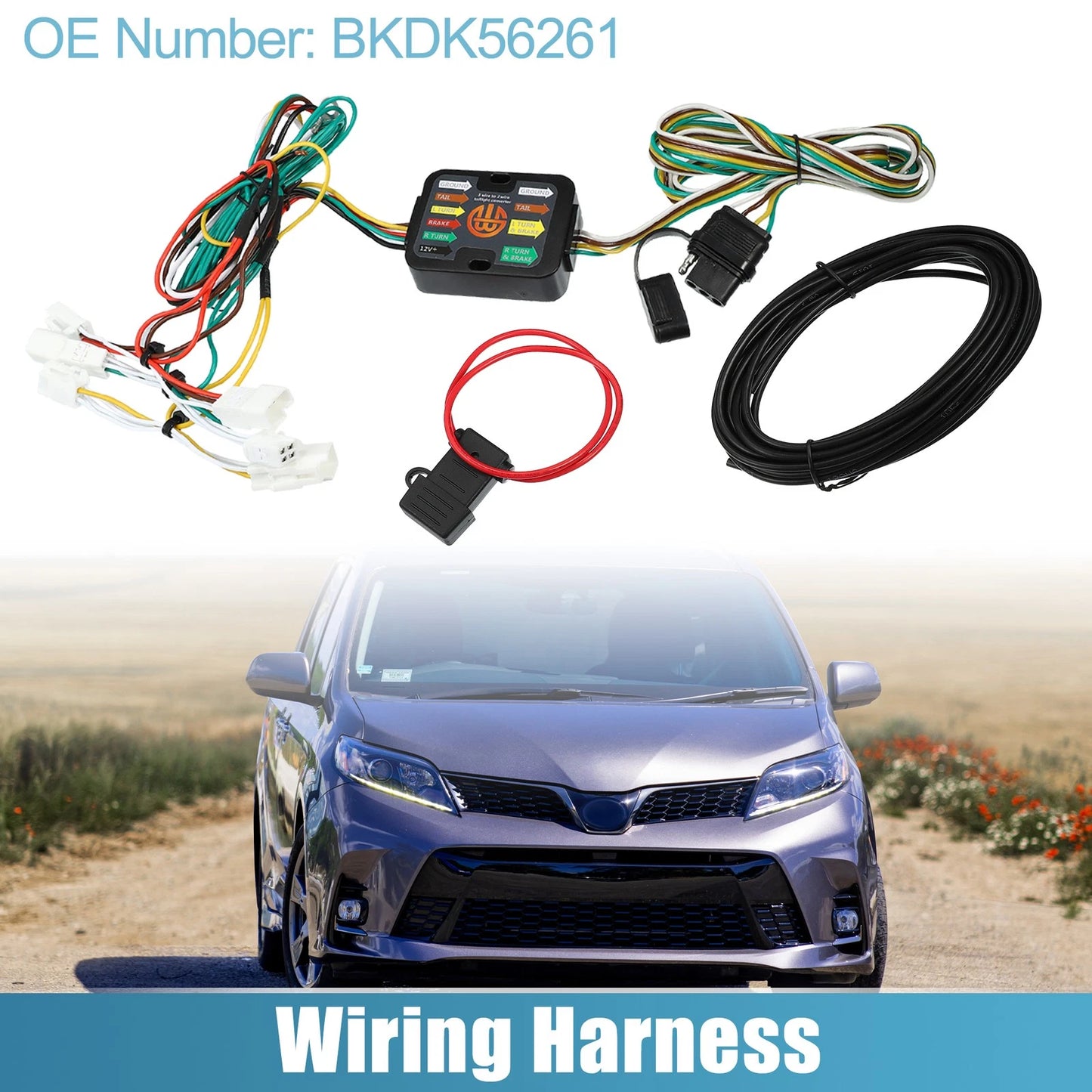 1 Set 4-Pin Trailer Wiring Harness for Toyota Sienna (2015–2020)