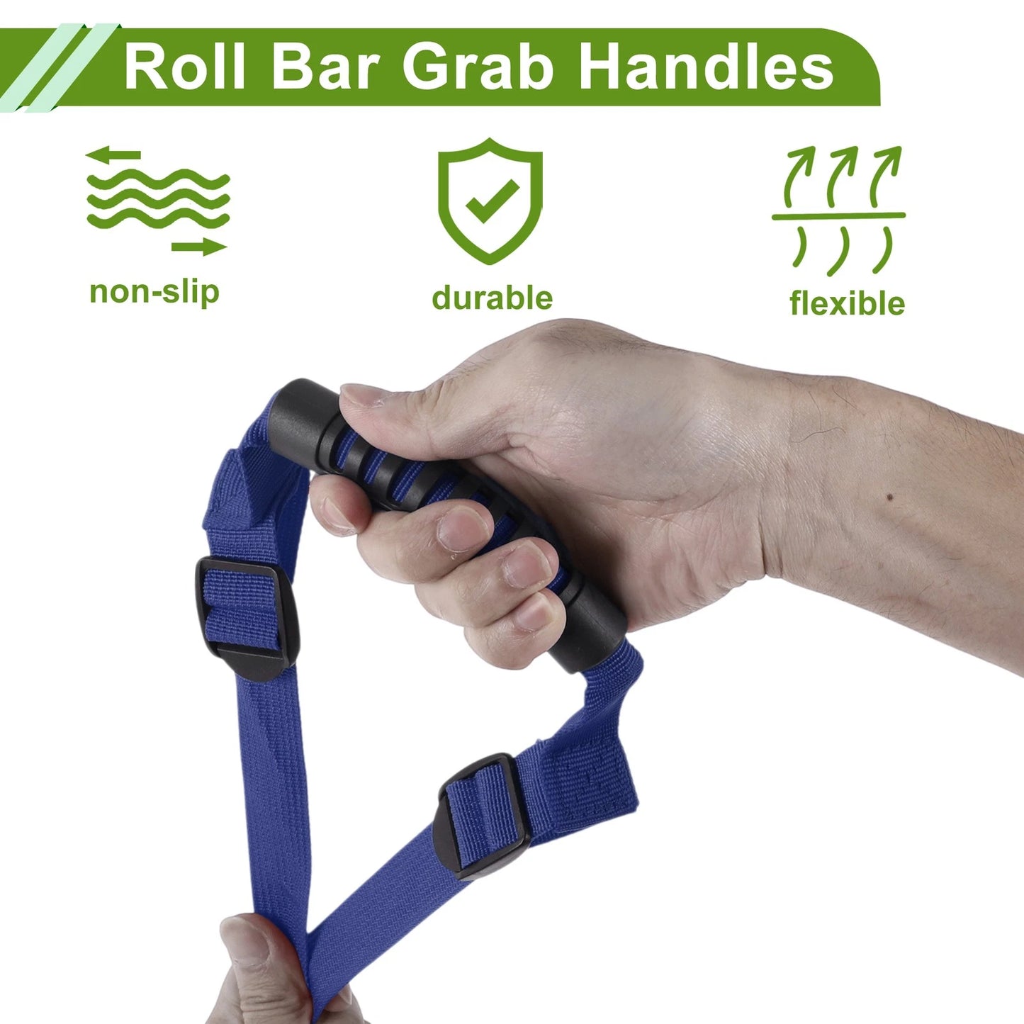Roll Bar Grab Handles for Jeep Wrangler 1987-2021 - Blue Accessories