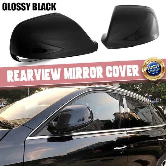 2 x Glossy Black Side Mirror Covers for Audi Q5 SQ5 Q7 (2008-2017)