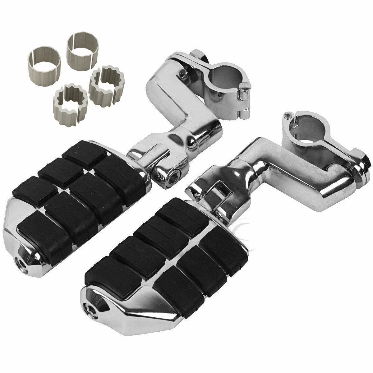 22mm-35mm Chrome Highway Bar Foot Pegs Mount Clamps for Harley Honda GL1800