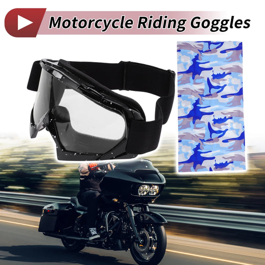 1 Set / Riding Goggles Transparent Lens White Frame for Motorcycle