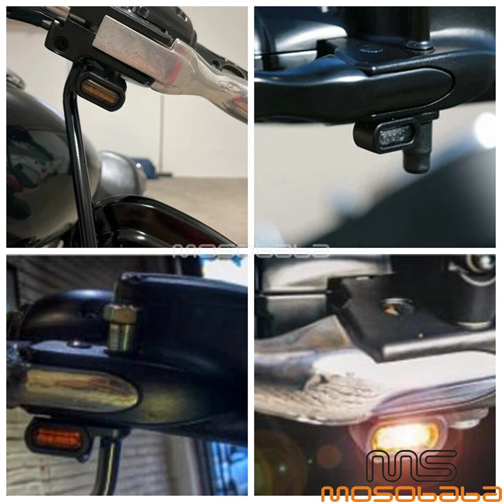 Mini LED Turn Signal Indicator Lights for Harley Dyna Street Bob Softail (2006-2023)