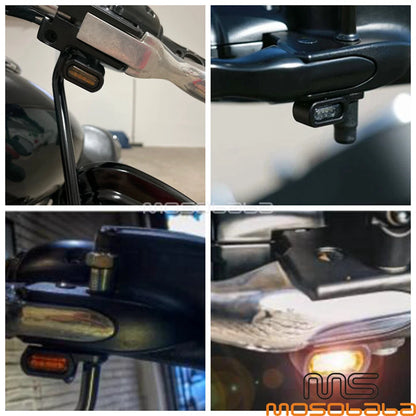 Mini LED Turn Signal Indicator Lights for Harley Dyna Street Bob Softail (2006-2023)