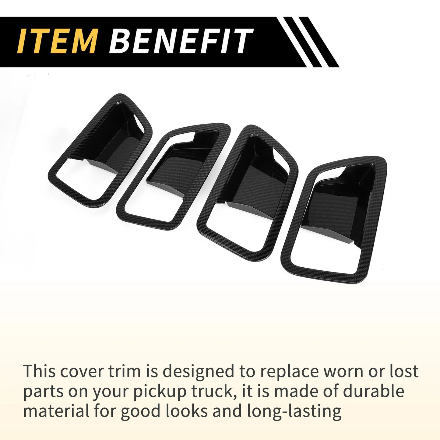 Carbon Fiber Interior Door Handle Bowl Covers for Toyota Tundra (2022-2024)