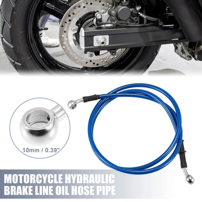 Brake Line / 51.18in / 10mm ID / Oil Hose Cable Blue for Motorcycle