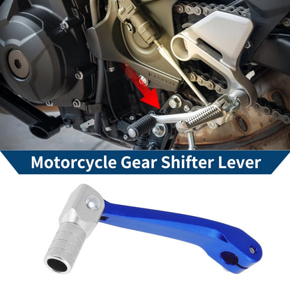 Folding Gear Shifter Lever Blue Silver Tone for Honda CRF150F (2003–2017)