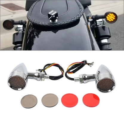 Chrome Turn Signal Lights for Harley Super Glide FXD Dyna Low Rider (2006-2017)