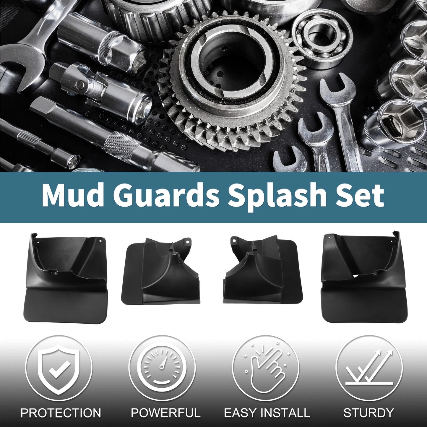 Mud Flaps Splash Guards 1 Set for Toyota Land Cruiser Prado (2003-2009)