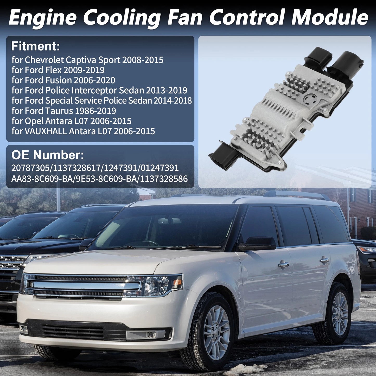 Engine Cooling Fan Control Module for Ford Flex, Fusion, Taurus (2009-2019)