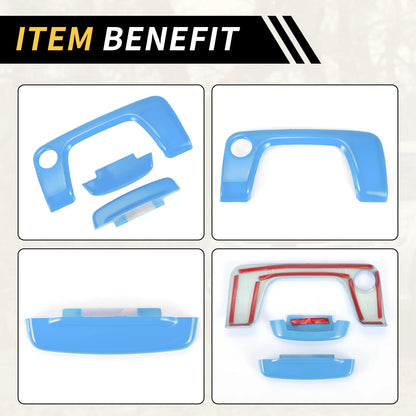 Light Blue Center Console Armrest Switch Button Cover for Jeep Wrangler (2018-2023)