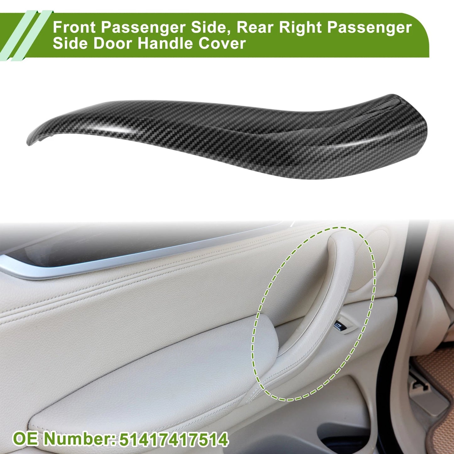 Door Panel Handle Trim Cover for BMW X1 2016-2019 ()