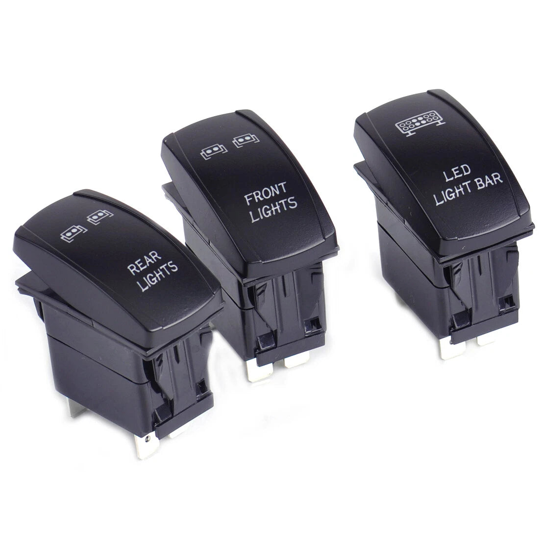 3 x 5-Pin LED Rocker Switch On-Off for Car Boat Truck