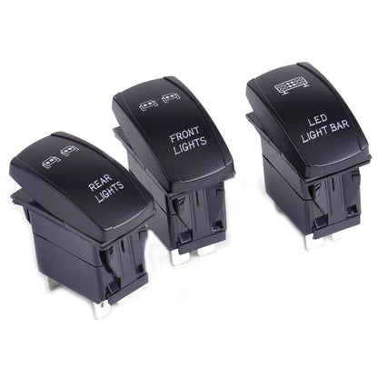 3 x 5-Pin LED Rocker Switch On-Off for Car Boat Truck