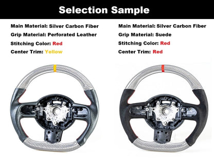 Silver Carbon Steering Wheel for Mercedes W246 W205 W213 W218 X156 X253 (2012-2023)