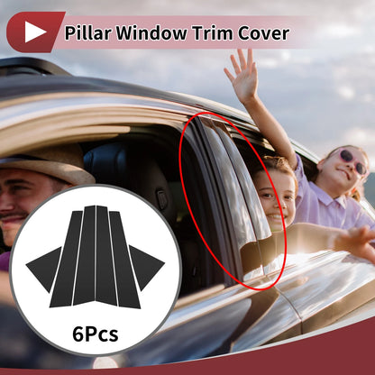 6 Pcs Door Pillar Window Trim for KIA Cerato (2009-2012) Black