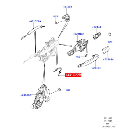 Rear Door Lock Release Cable for Land Rover Range Rover Evoque 2.0L (2012-2018)