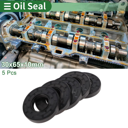 Oil Seal NBR Rubber 30x65x10mm High Pressure Black 5 Pcs