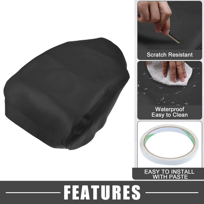 Center Console Cover for Honda Ridgeline (2006-2014) Faux Leather Black