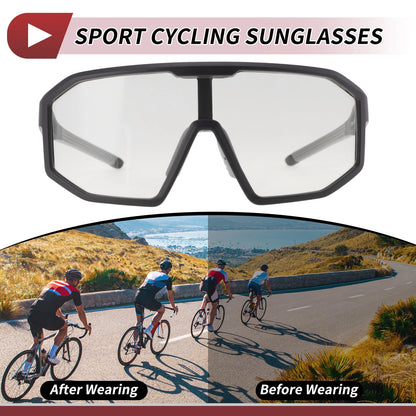Goggles Motorcycle Riding Clear Lens Black Frame Cycling Sunglasses PC UV400