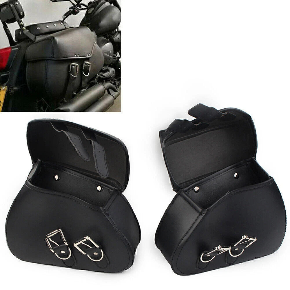 PU Leather Saddle Bags for Harley Sportster Dyna Motorcycle