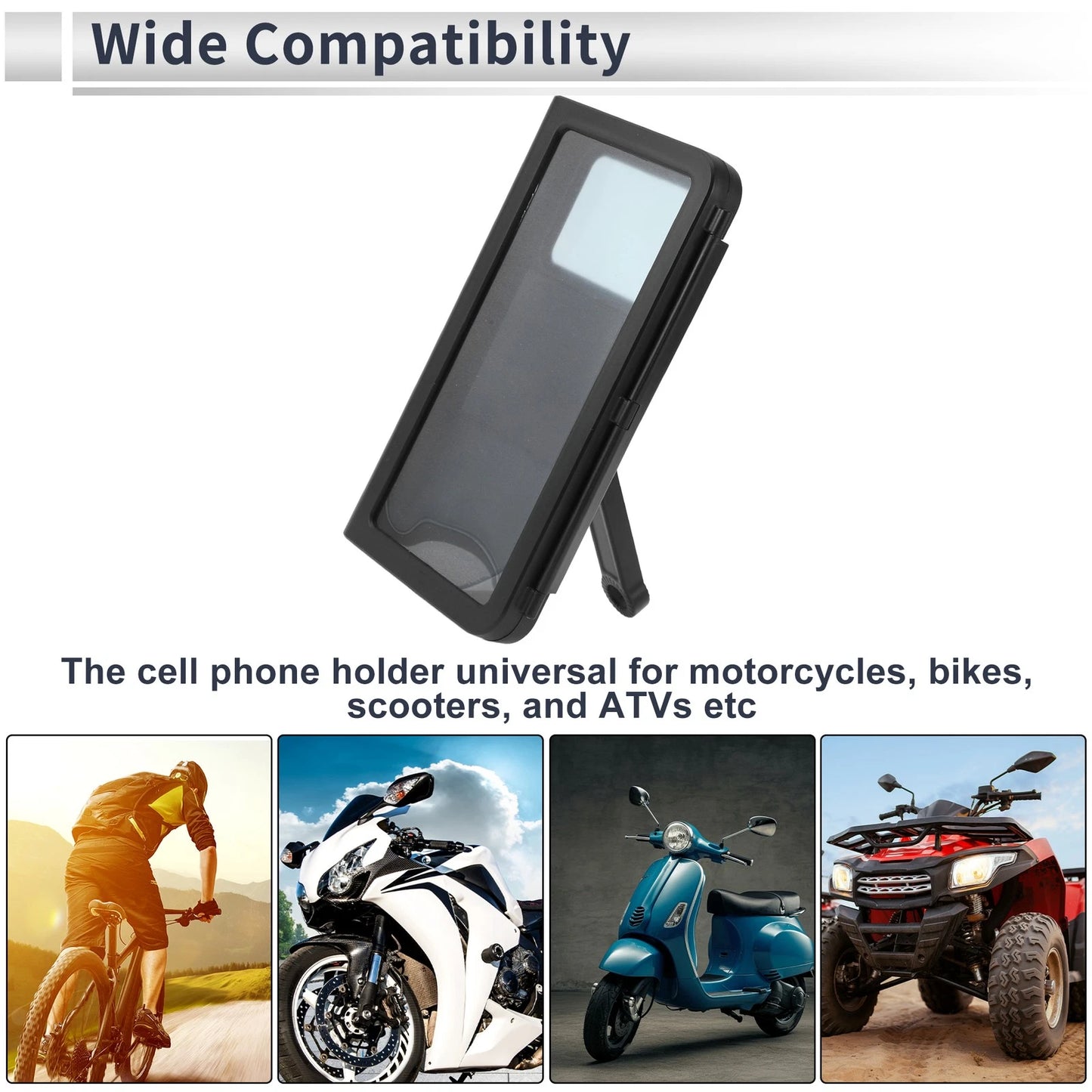Motorcycle Phone Mount Holder 4.7-7 in for Rearview Mirror Mount ABS PC