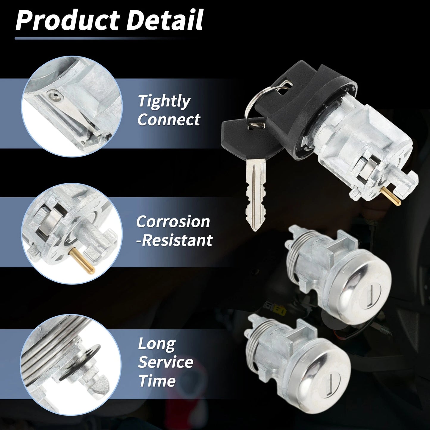 Ignition Lock Cylinder and Door Lock for Dodge Ram 1500 250