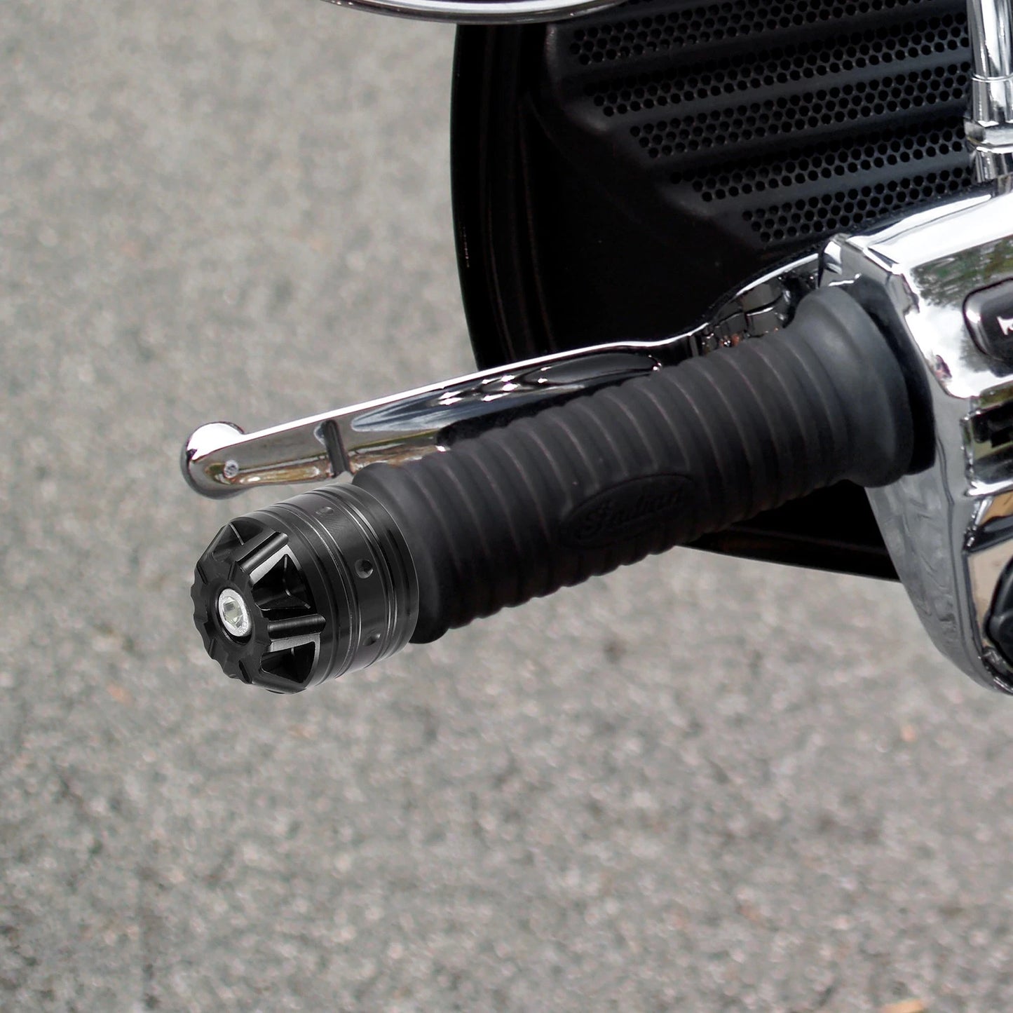 1 Pair 18mm Motorcycle Handlebar End Caps Plug Bar End Aluminum Alloy Black