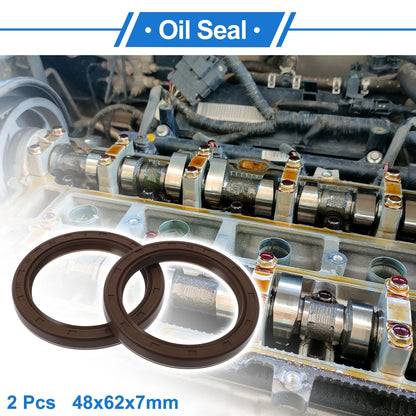 Oil Seal 48x62x7mm Rotary Shaft Seal FKM Brown 2 x for MakeModel