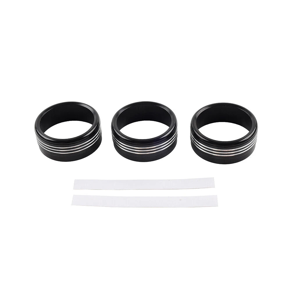 Black AC Climate Control Knob Ring Covers for Subaru Forester XV Crosstrek WRX (2014-2021)