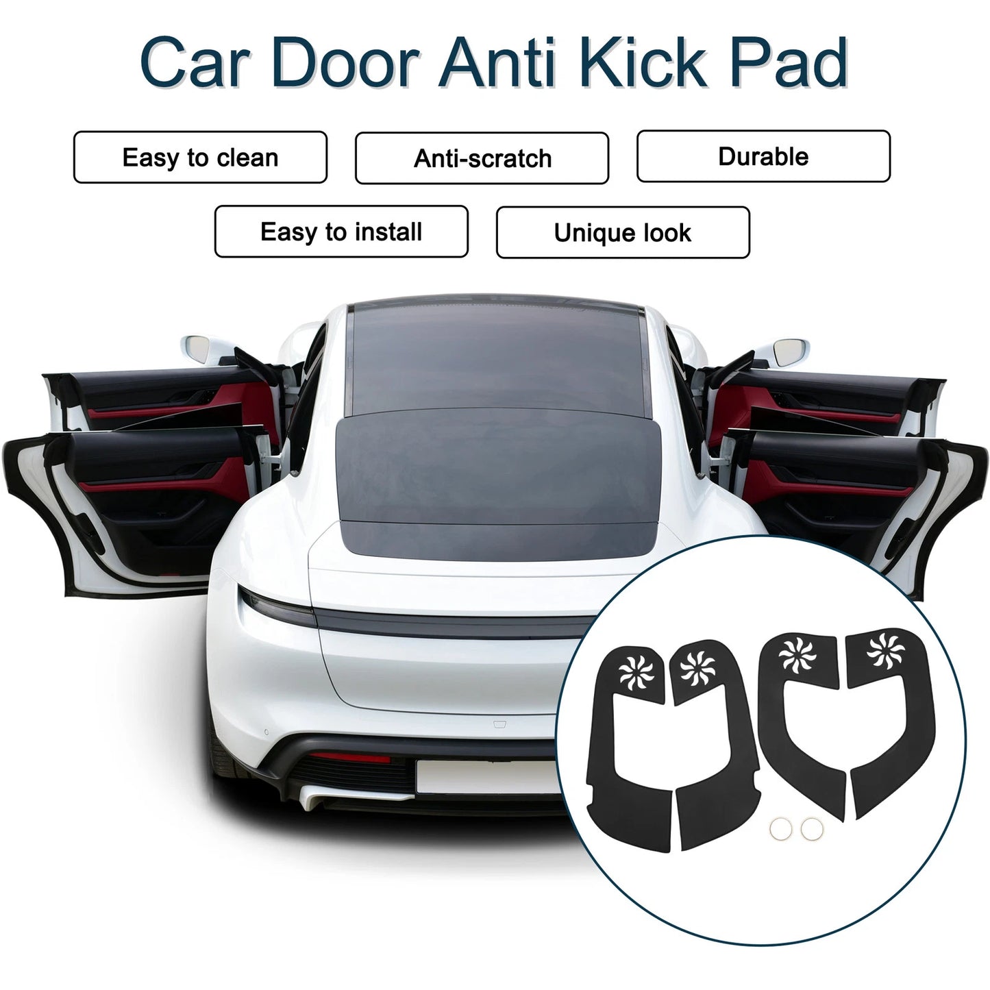 Car Door Anti Kick Pad Sticker Protector for Toyota Highlander (2015)
