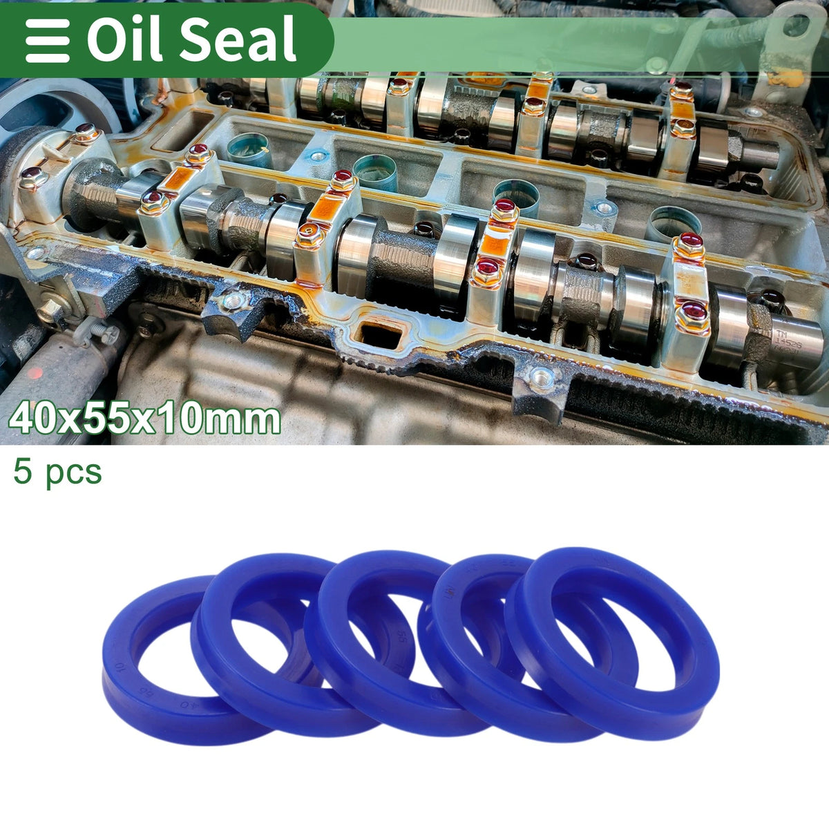 Oil Seal TPU 40x55x10mm High Pressure Blue 5 Pcs
