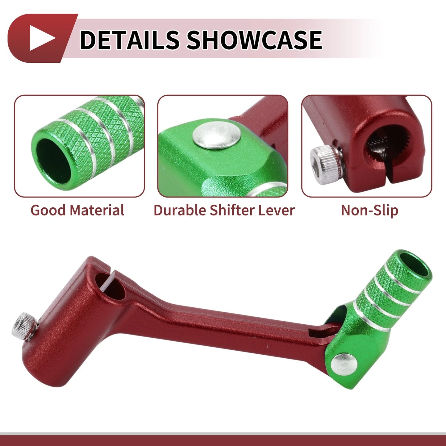 Foldable Gear Shifter Lever for Bosuer Cheetah Red/Green