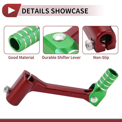Foldable Gear Shifter Lever for Bosuer Cheetah Red/Green