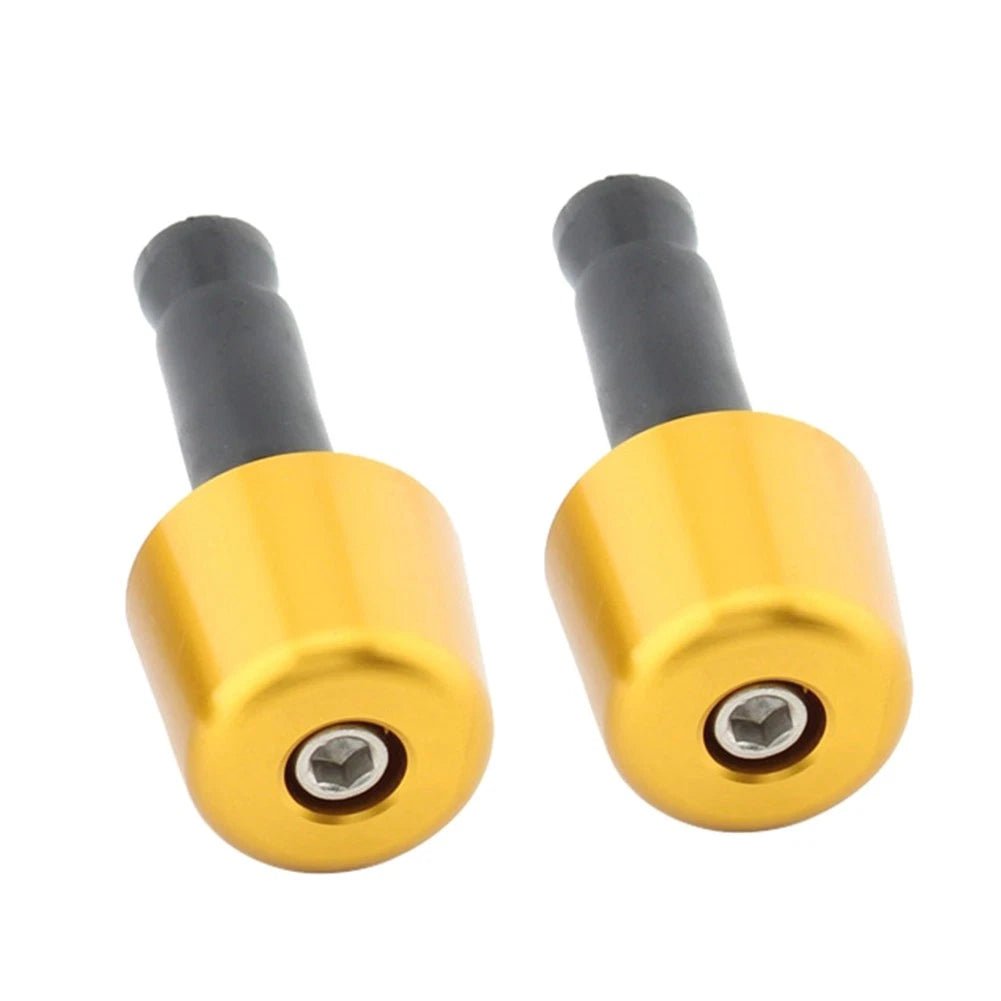 Gold 1in Handlebar Hand Grips & End Caps for Universal Motorcycle