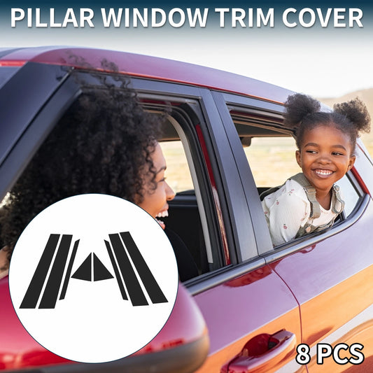 8 Pcs Door Pillar Window Trim for Toyota Prius (2010-2015) Black
