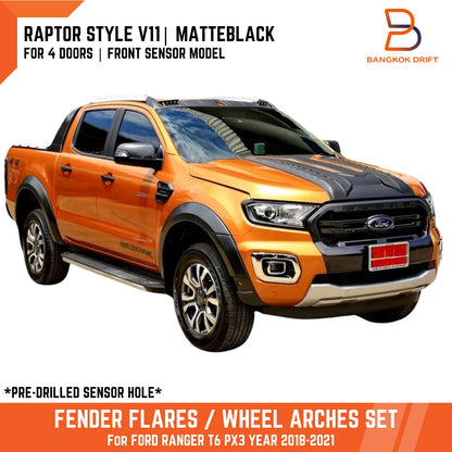 Matte Black Fender Flare Arch for Ford Ranger UTE PX3 (2018-2021)