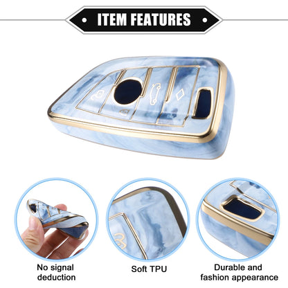 TPU Blue 4 Buttons Smart Key Fob Cover for BMW 3 4 5 6 7 Series (2006-2023)