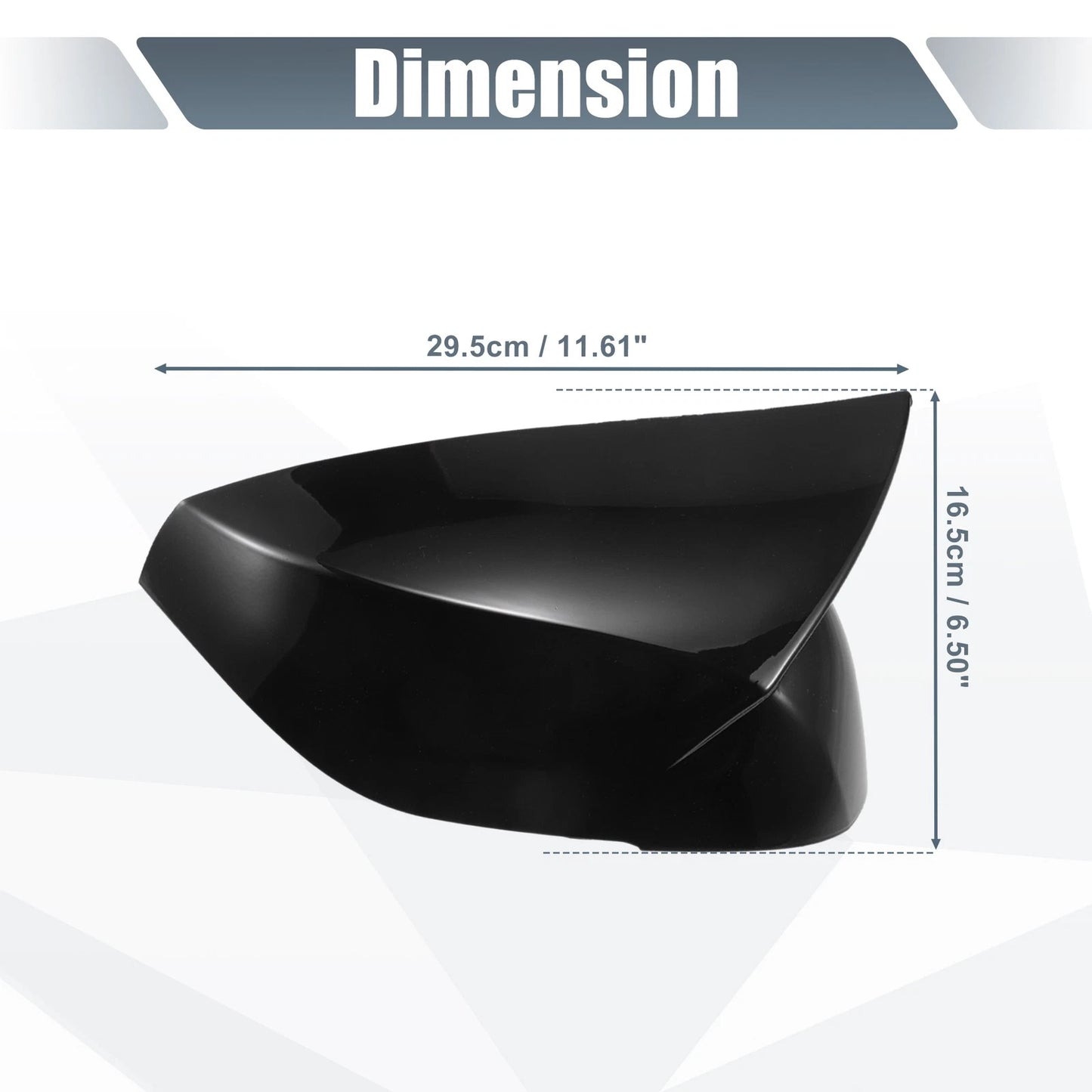 Pair Mirror Cover Overlay Black for INFINITI Q50 Q60 Q70 QX30