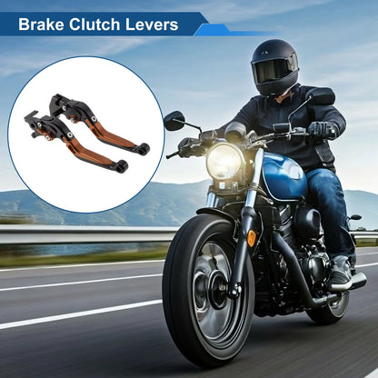 Adjustable Short Long Brake Clutch Levers for Yamaha MT125 Black Orange