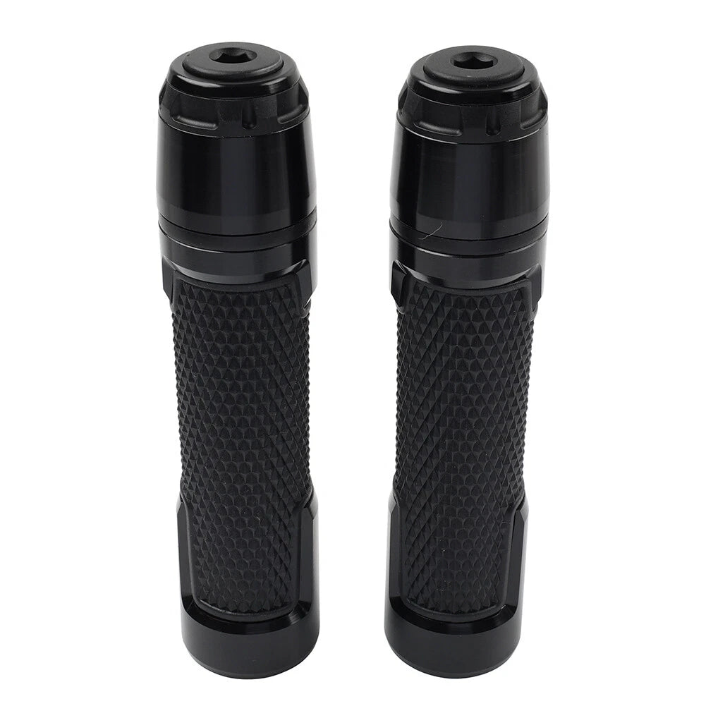 22MM 7/8" Black Motorcycle Handlebar Grips & Bar Ends for Harley, Honda