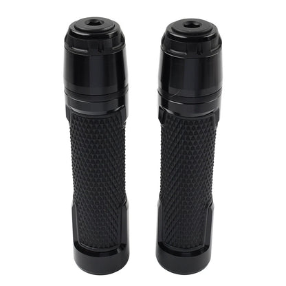 22MM 7/8" Black Motorcycle Handlebar Grips & Bar Ends for Harley, Honda