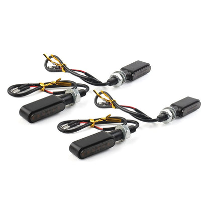4x LED Mini Amber Turn Signal Lights for Cafe Racer Bobber