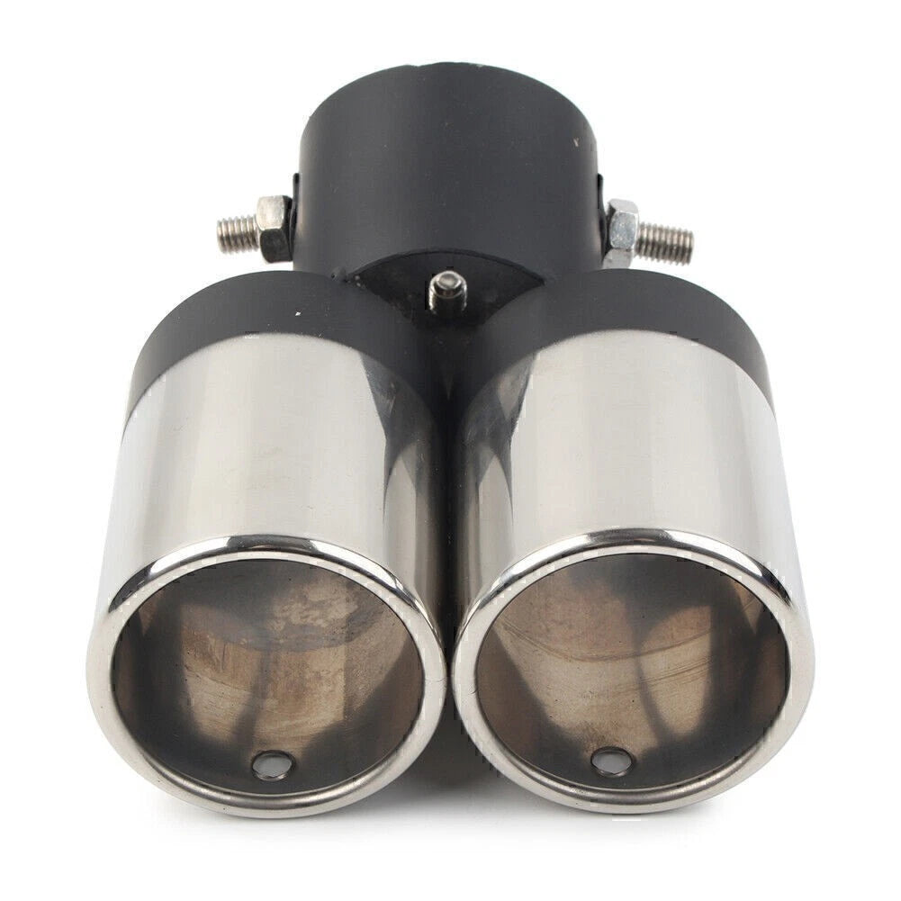 Dual Rear Exhaust Pipe Tail Muffler Tips for Universal Vehicles