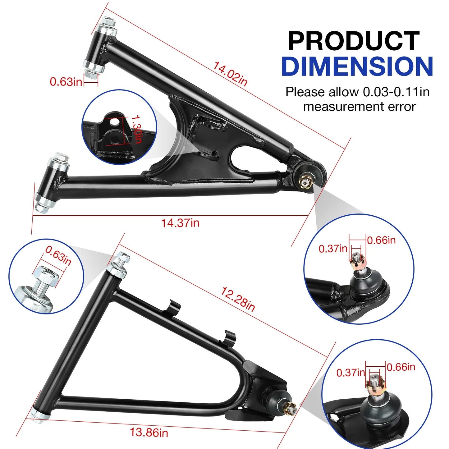 Front Upper & Lower Control Arm for Yamaha Banshee 350 YFZ350 (1987–2006)