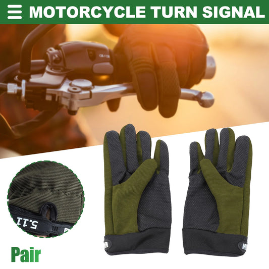 1 Pair Cloth Riding Gloves Liners for Motorcycle Cycling Hiking Black Green