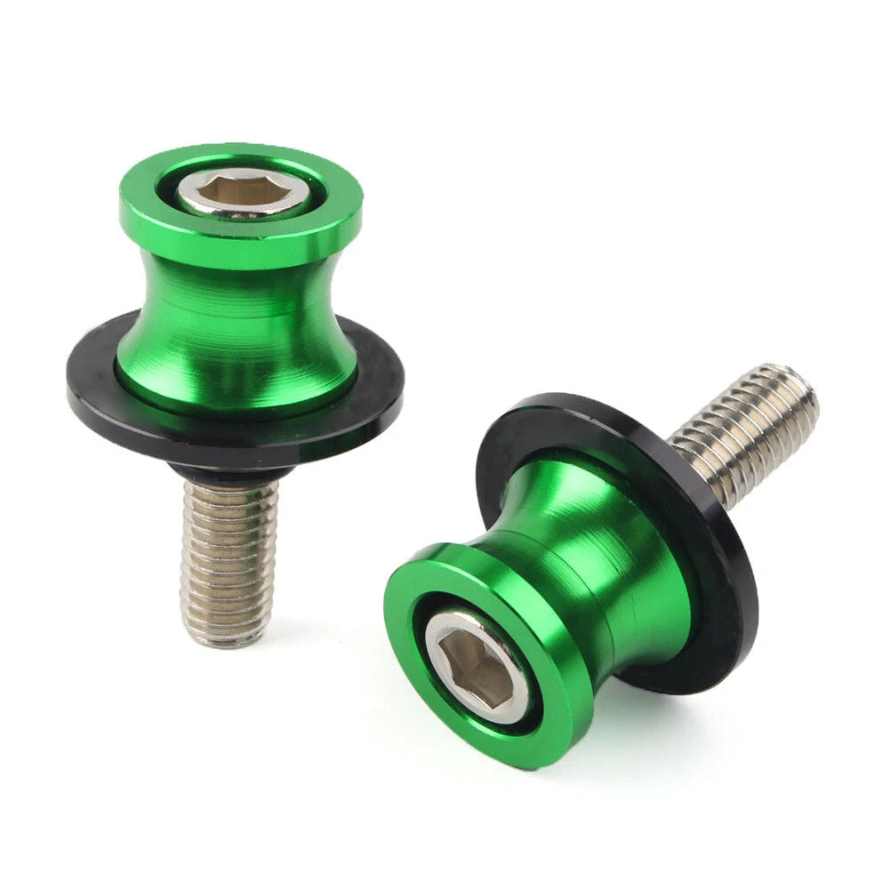 Swingarm Spools 8MM for KAWASAKI ZX6R (2012-2021) - Green CNC Slider Screws